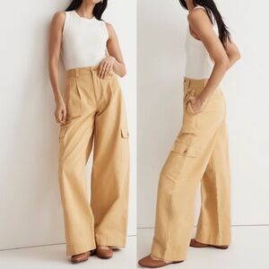 ▫️Madewell The Harlow Wide-Leg Cargo Pant in (Re)generative Chino Chanterelle 10